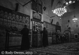 Inside Bishoi Monastery, one of the oldest Coptic monasteries in Egypt 2004)