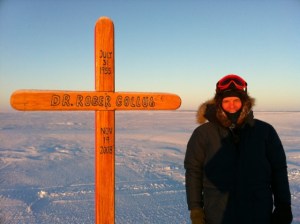 Roger Gollub's good friend and champion in so many uncountable ways, Gunnar Knapp, stands by spot where Roger was taken. Thanks, Gunnar, for sharing this with all of us who cared about Roger.